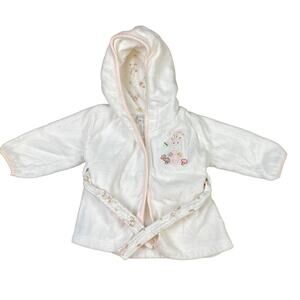 Baby Bathrobe 3-6 Mos Vitamins Baby Giraffe White Pink